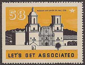 Mission San Xavier del Bac on a USA poster stamp