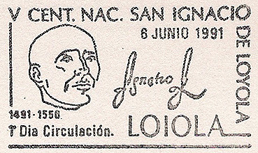 Saint Ignatius Loyola on a Panama cancel