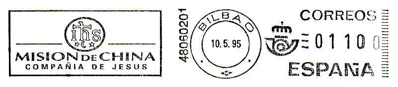 Meter stamp for the Jesuit China Mission