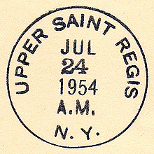 Postmark for Upper Saint Regis New York