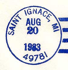 Postmark for Saint Ignace, Michigan