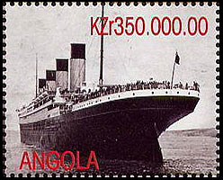 Titanic on Angola stamp