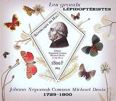 Johann Nepomuk Cosmas Michael Denis on Mali mini-sheet