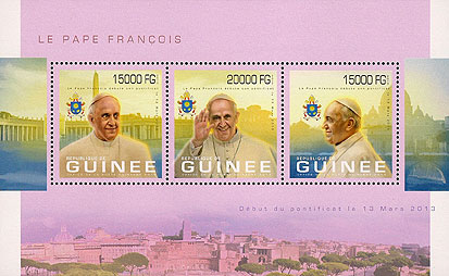 Pope Francis on a Guinea sheet