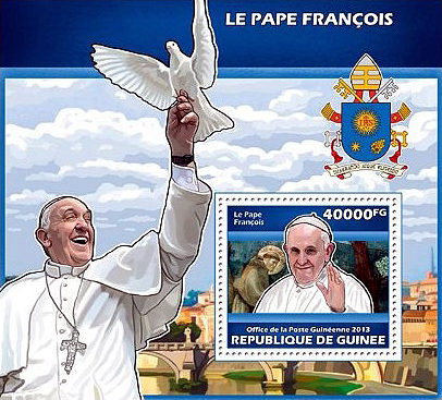 Pope Francis on a Guinea sheet