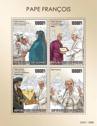 Pope Francis on a Guinea sheet