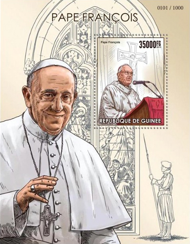 Pope Francis on a Guinea sheet