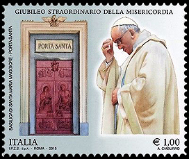 Pope Francis on an Italian stamp<Scott 3357