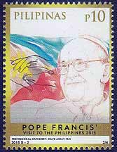 Pope Francis on a Philippine stamp