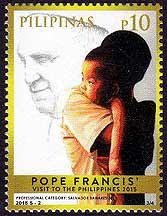 Pope Francis on a Philippine stamp