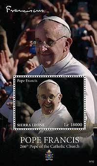 Pope Francis on Sierra Leone sheet