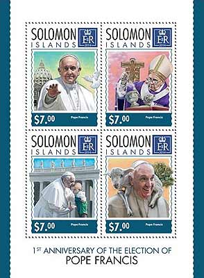 Pope Francis on Solomon Islands Scott 1572