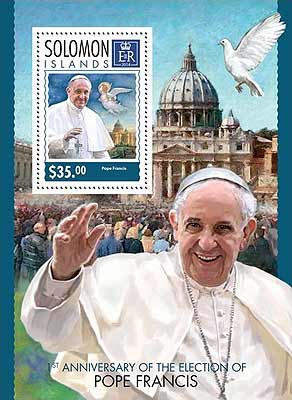 Pope Francis on Solomon Islands Scott 1592