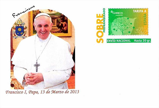 SPAIN, 13 March 2013, postal card to honor Pope Francis' election