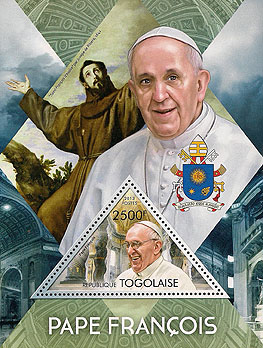 Pope Francis on Togo sheet