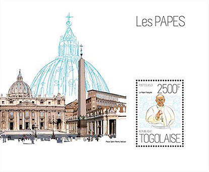 Pope Francis on Togo sheet