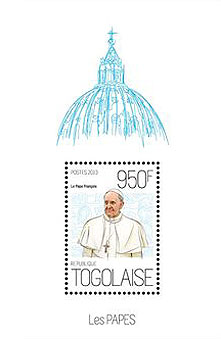 Pope Francis on Togo sheet