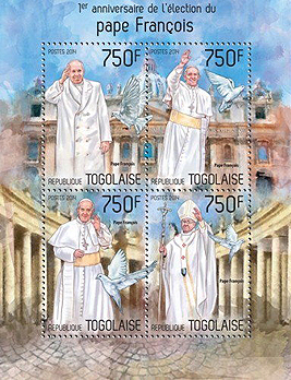 Pope Francis on Togo sheet