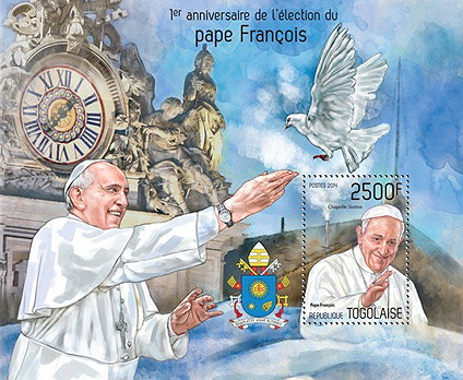 Pope Francis on Togo sheet