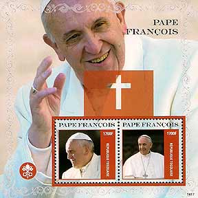 Pope Francis on Togo sheet