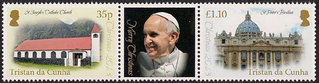 Pope Francis on a Tristan da Cunha Scott 1005