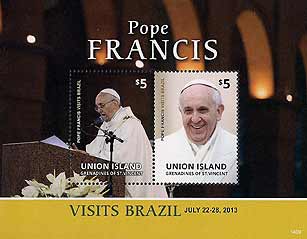 Pope Francis on Madagascar sheet