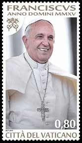 Pope Francis on a Vatican stamp