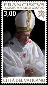 Pope Francis on a Vatican stamp