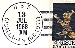 Postmark from the USS Father Joseph Timothy O'Callahan, SJ