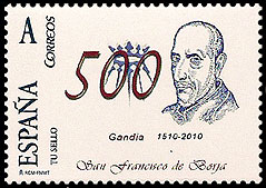 Borgia on a personalized stamp