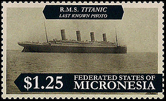 Titanic on Micronesia stamp