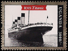 Titanic on Uganda stamp