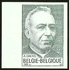 Father Adolf Daens on Belgium Scott 1331 imperf