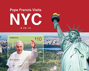 Pope Francis on a Grenada sheet, Scott 4079