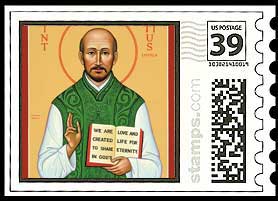 Saint Ignatius Loyola on a USA personalized stamp